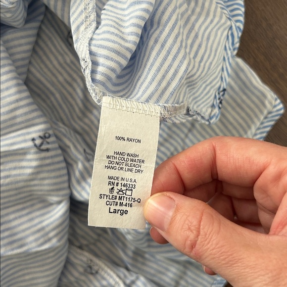 NWT Million Bullpup Blue Striped Off-Shoulder Top with Anchors | Nautical | - Picture 6 of 7